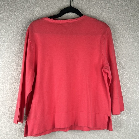 Carolyn Taylor Pink Knit 2pc. Cardigan Sweater with Sweater Sleeveless Top Large - Picture 3 of 8